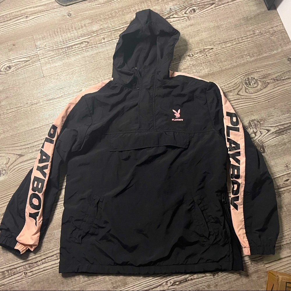 Playboy X Pacsun | Black & Pink Windbreaker Hoodie